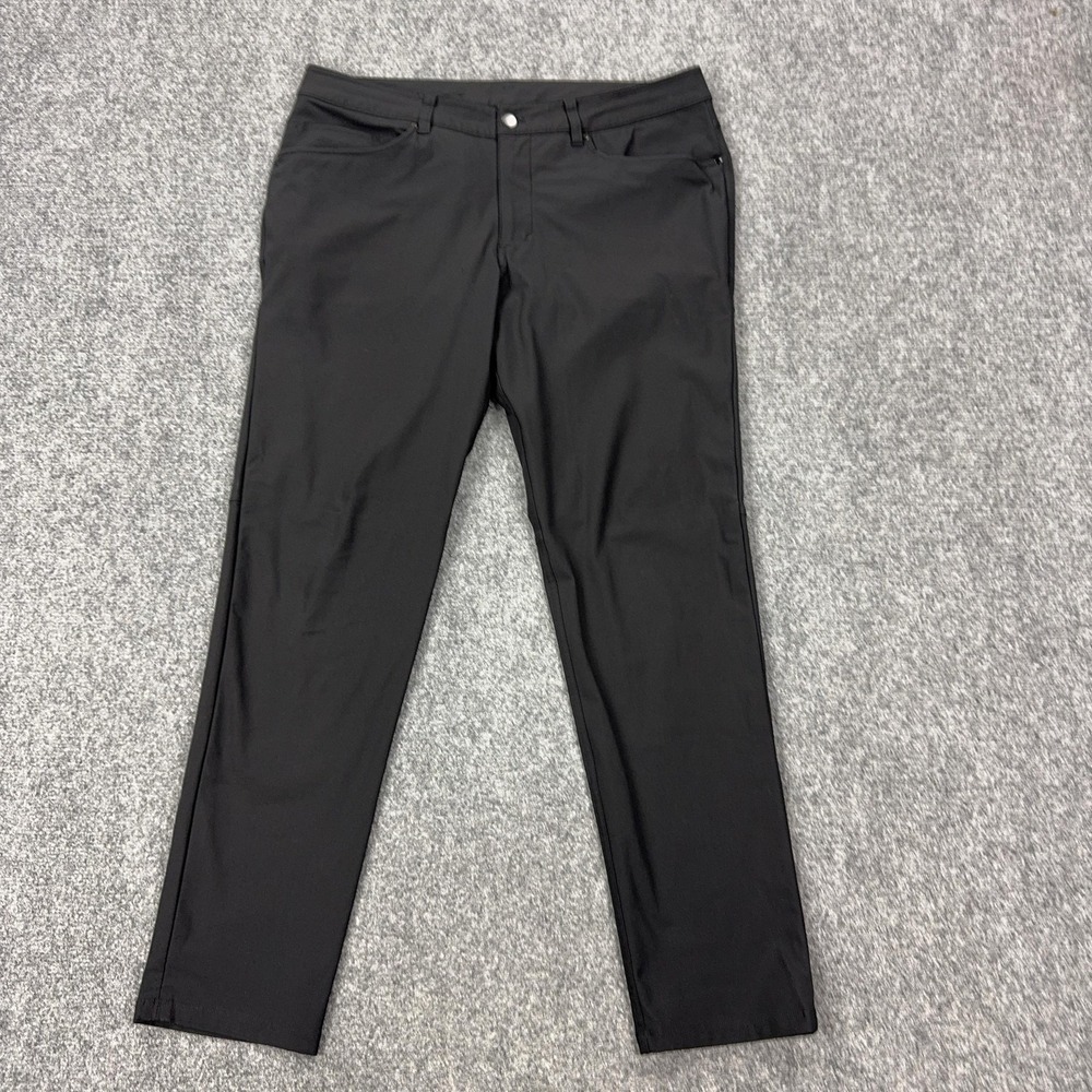 Lululemon Pants Mens 34x30 Black Stretch Chino Straight Leg 5 Pocket Performance